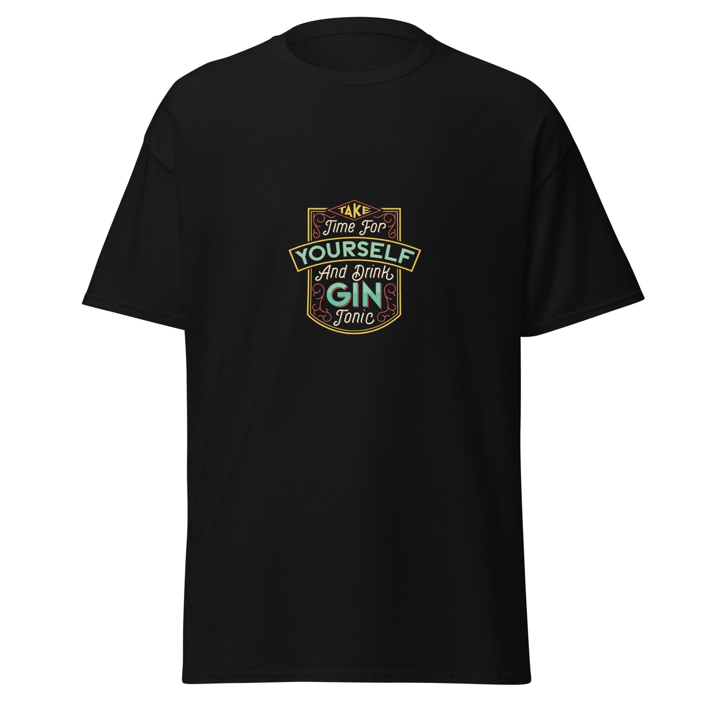 Nehmen Sie sich Zeit für sich selbst und trinken Sie Gin & Tonic, weiches T-Shirt aus schwerer Baumwolle im Halloween-Design
