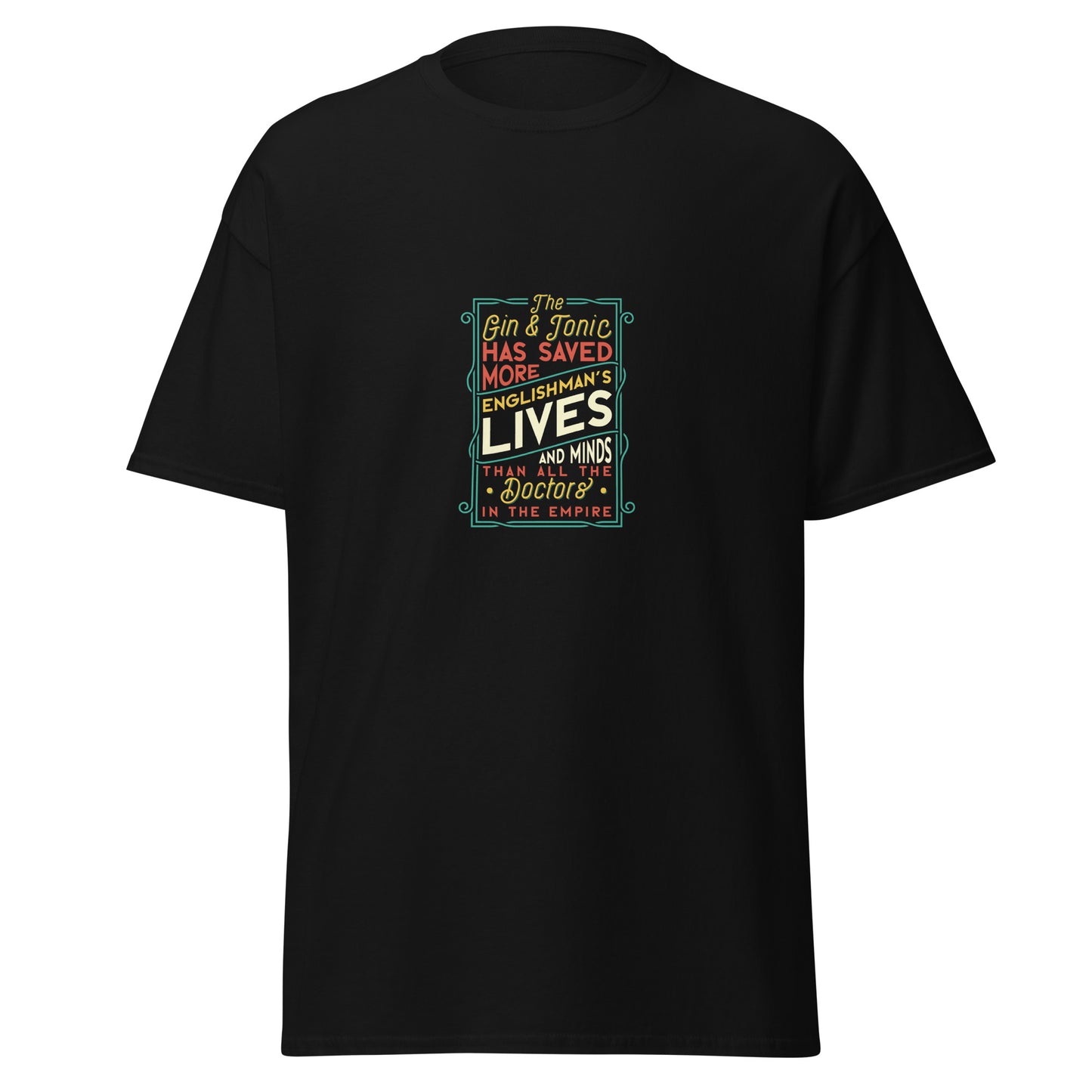 El Gin & Tonic ha salvado más vidas y mentes de ingleses que todos los médicos, camiseta de algodón pesado de estilo suave con diseño de Halloween