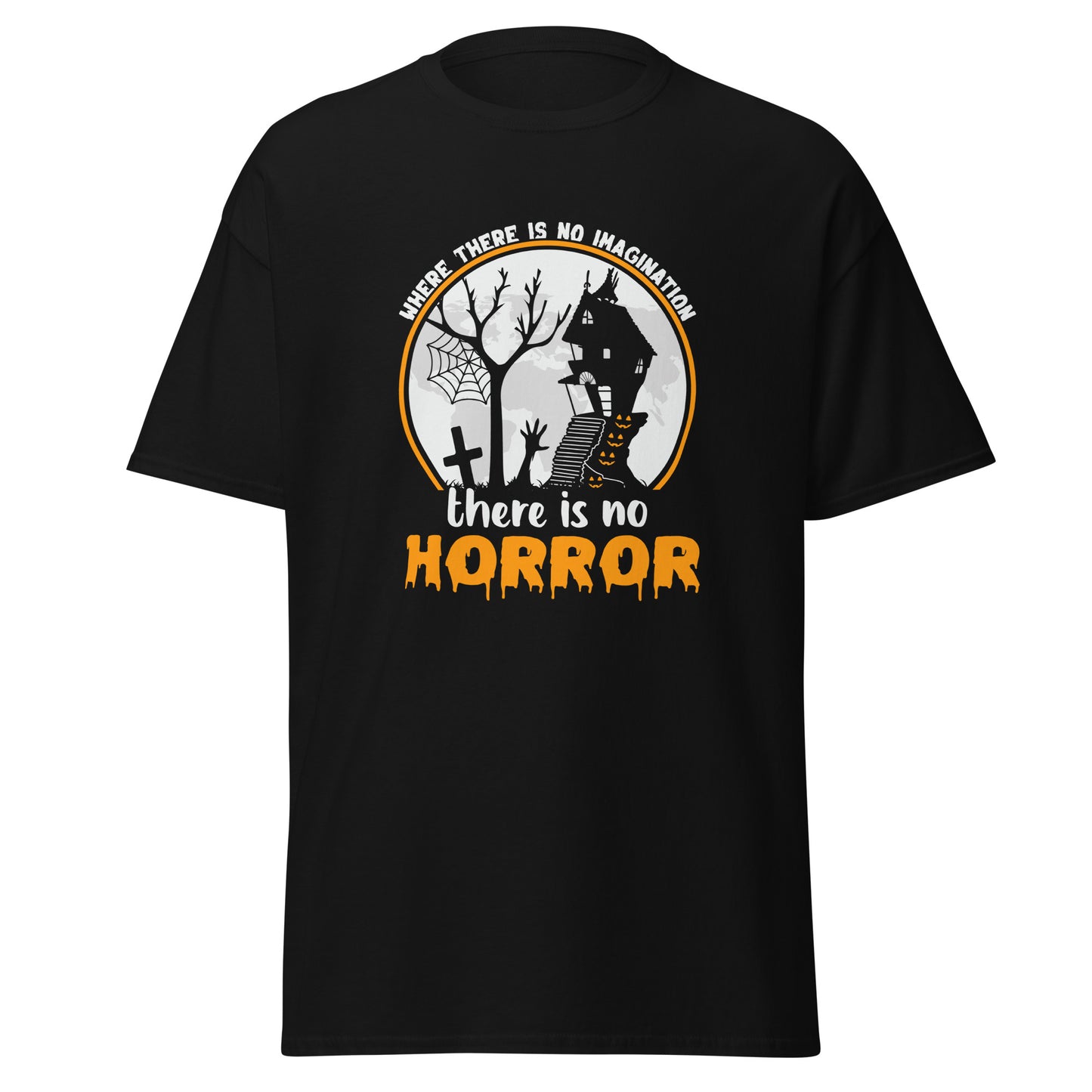 Donde no hay imaginación, no hay horror, diseño de Halloween Camiseta de algodón pesado de estilo suave