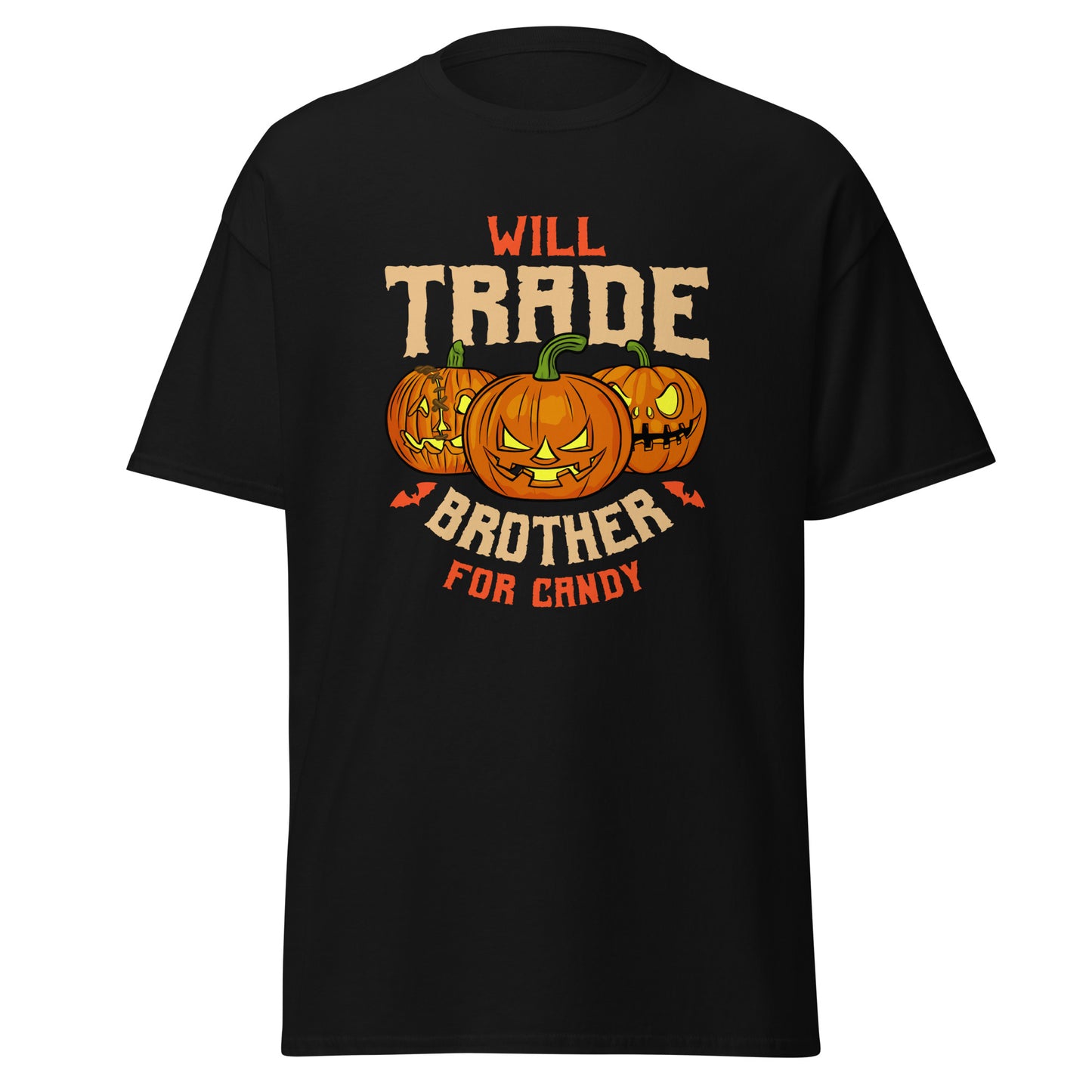Will Trade Brother For Candy, camiseta de algodón pesado de estilo suave con diseño de Halloween