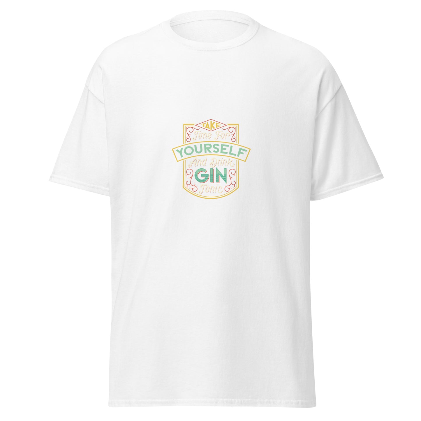 Nehmen Sie sich Zeit für sich selbst und trinken Sie Gin & Tonic, weiches T-Shirt aus schwerer Baumwolle im Halloween-Design