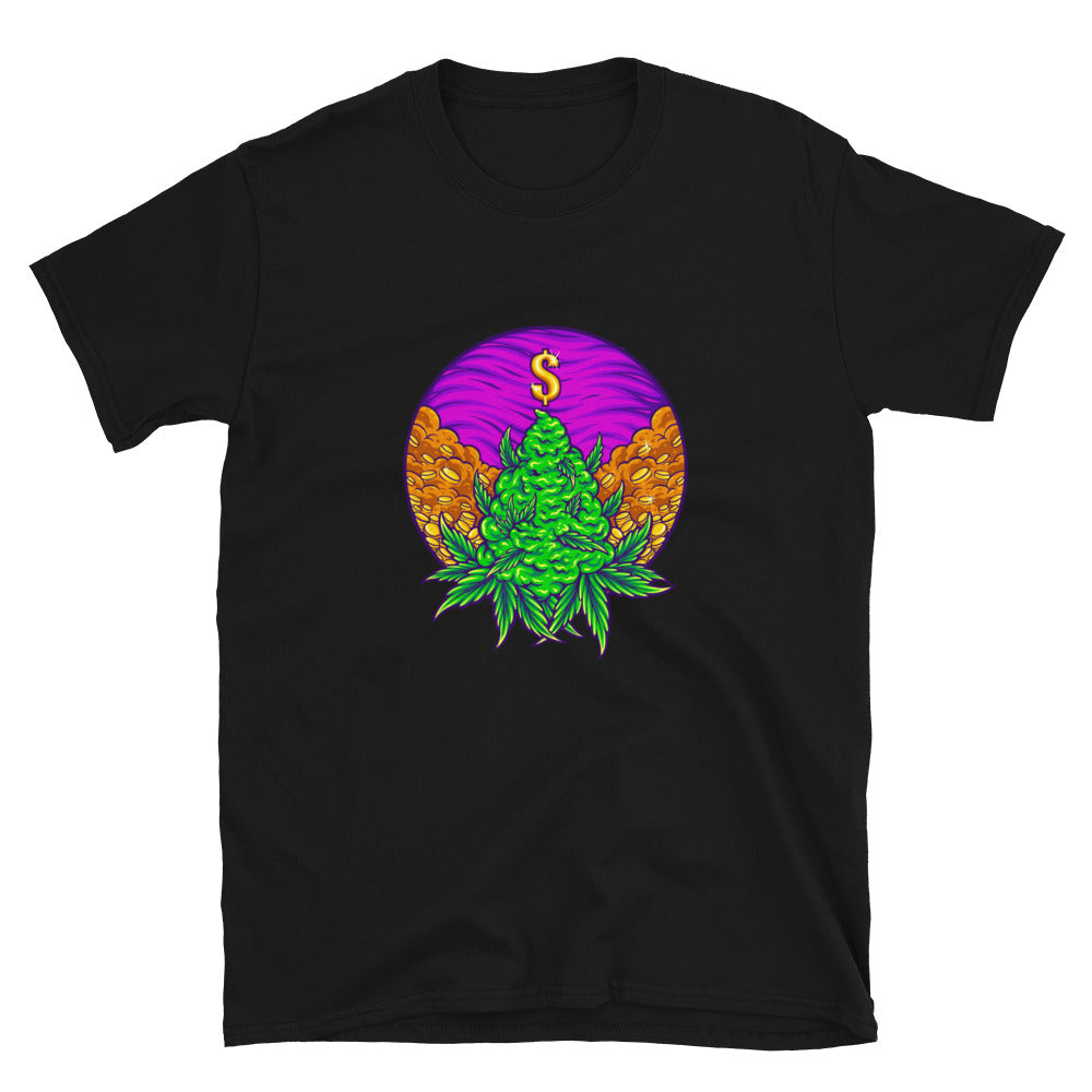 Hoja de marihuana Cáñamo con dinero en efectivo Fit Unisex Softstyle Camiseta