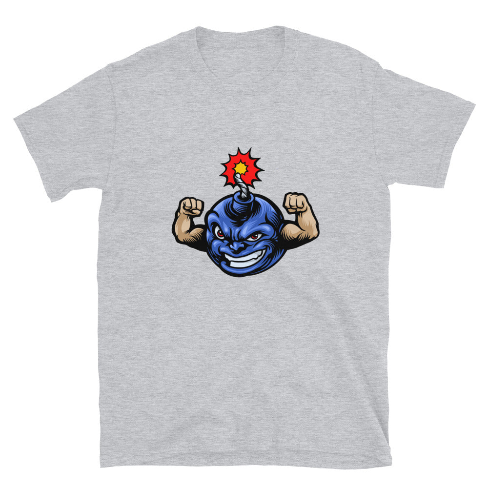 la bomba más fuerte estilo de dibujos animados de la mascota Fit Unisex Softstyle camiseta