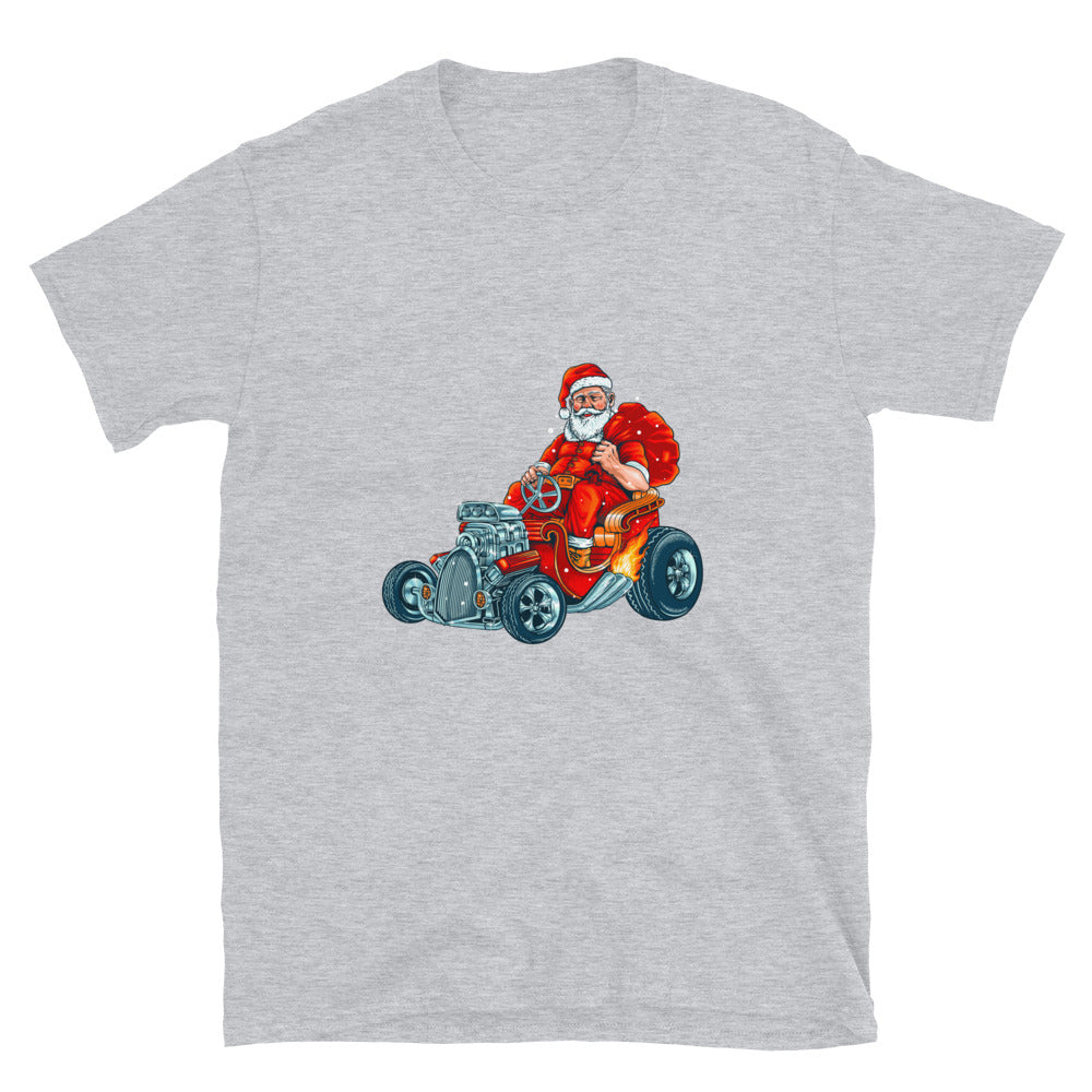 Racing Car Santa Claus Fit Camiseta unisex Softstyle