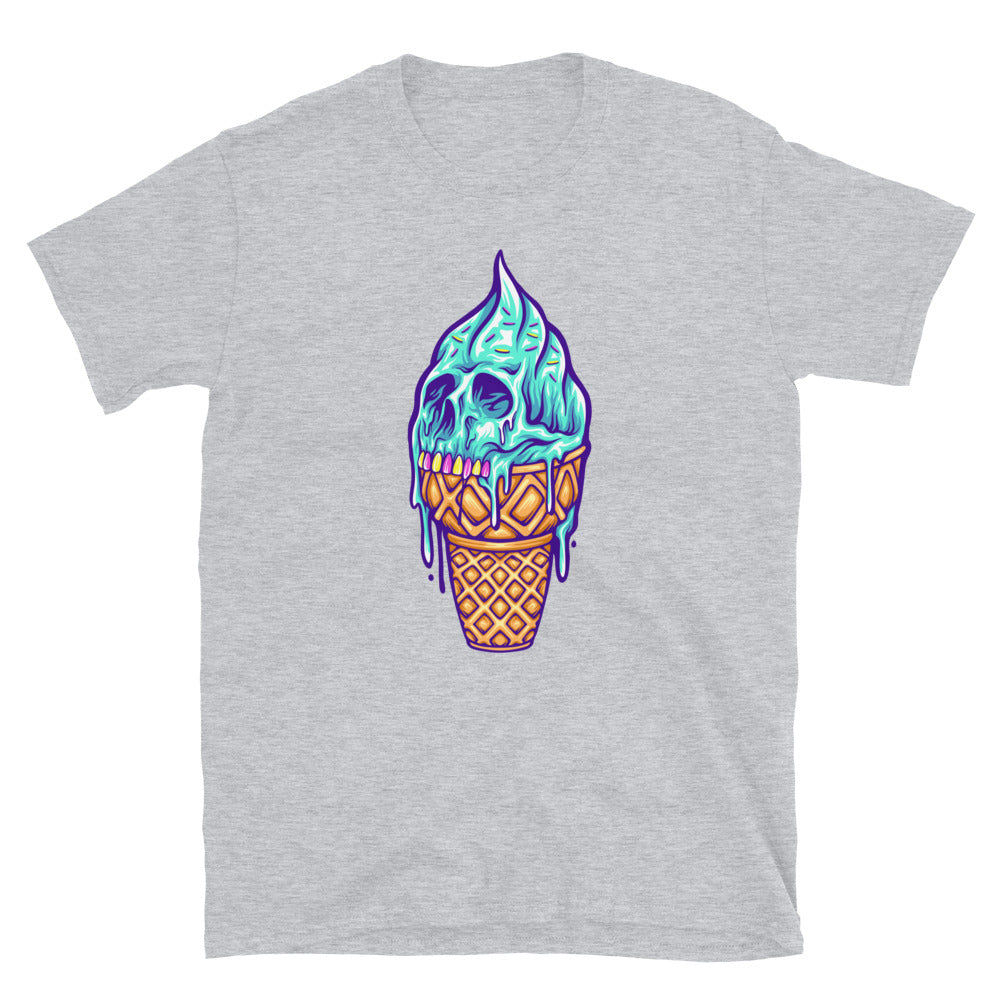 Camiseta unisex Softstyle con cono de helado de calavera aterradora