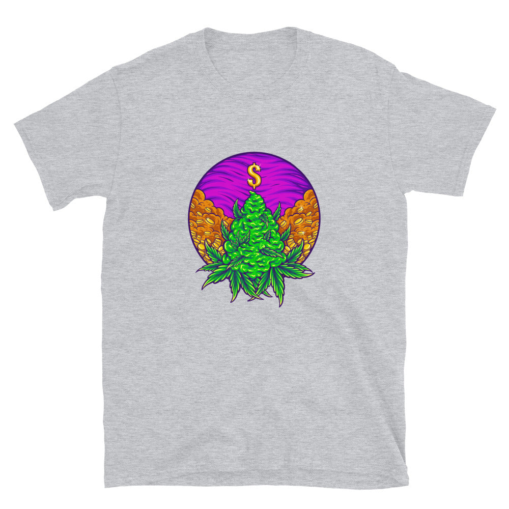 Hoja de marihuana Cáñamo con dinero en efectivo Fit Unisex Softstyle Camiseta