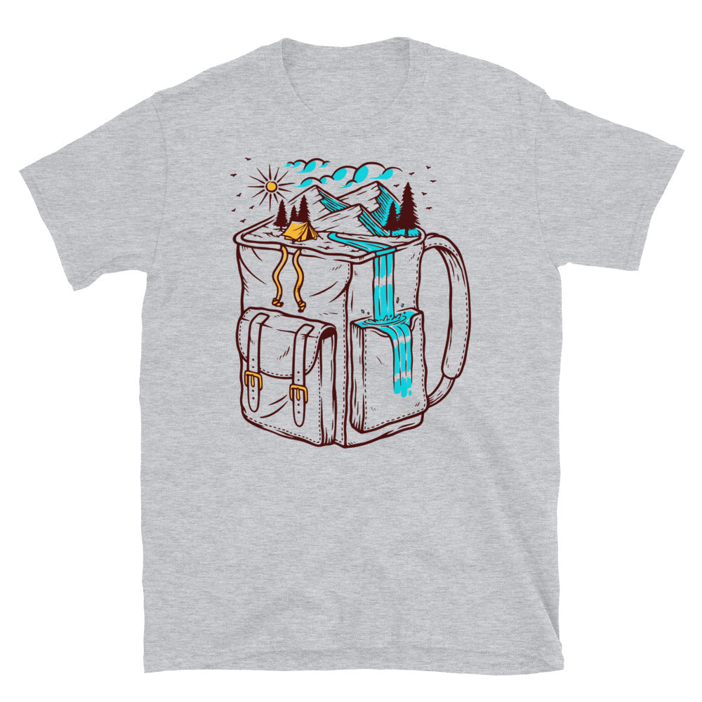 Montaña y bolso, mochilero Fit Unisex Softstyle Camiseta
