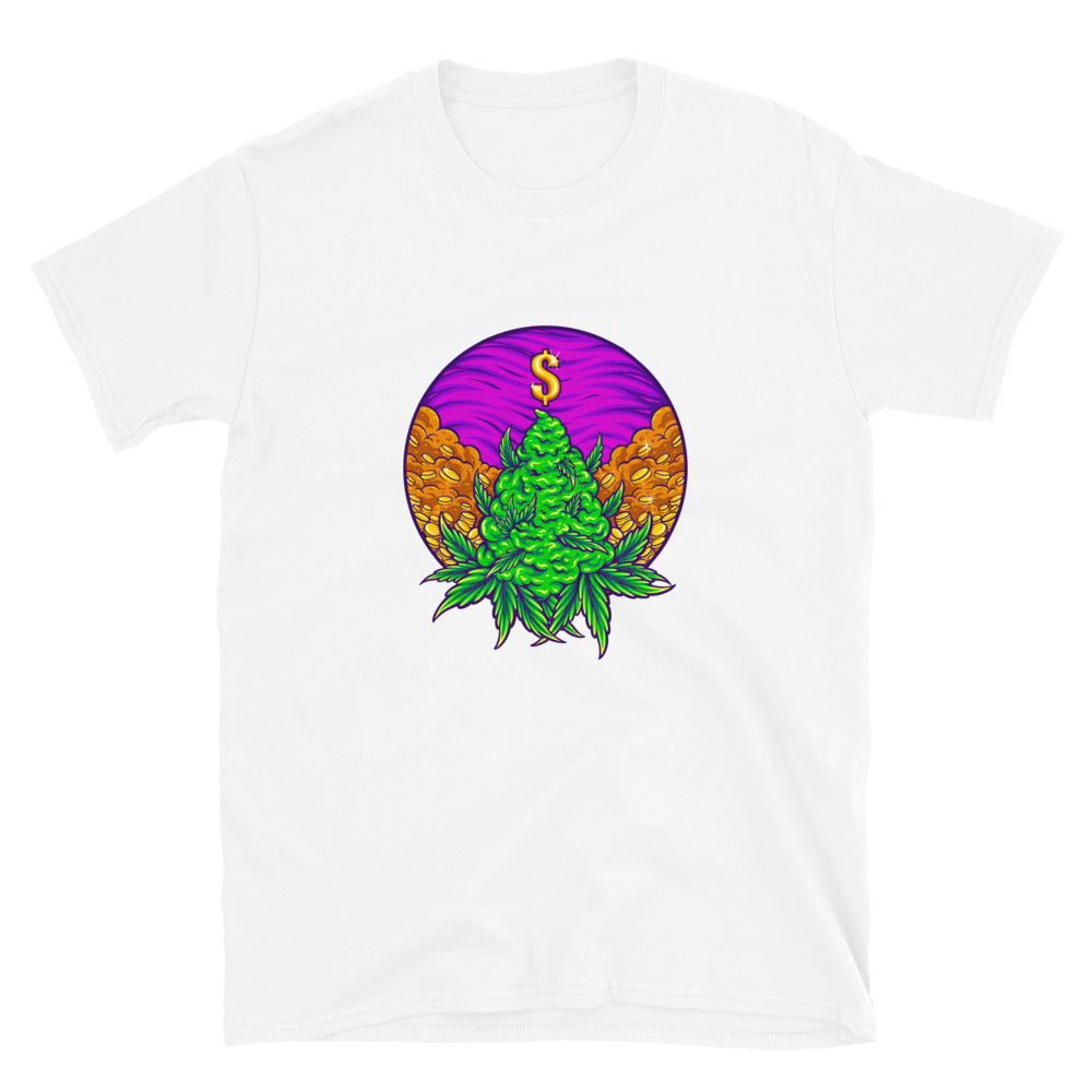 Hoja de marihuana Cáñamo con dinero en efectivo Fit Unisex Softstyle Camiseta
