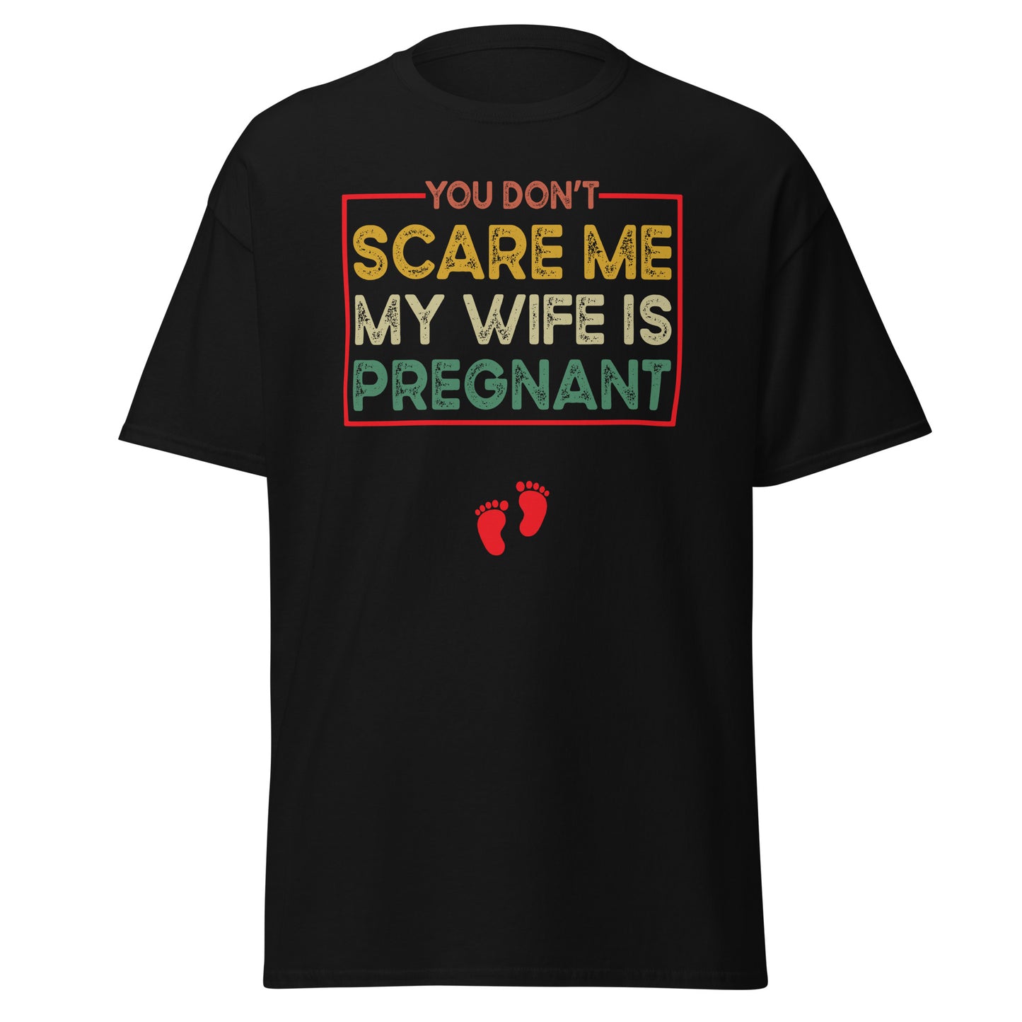 No me asustas, mi esposa está embarazada, embarazo de Halloween, diseño de Halloween, camiseta de algodón pesado de estilo suave