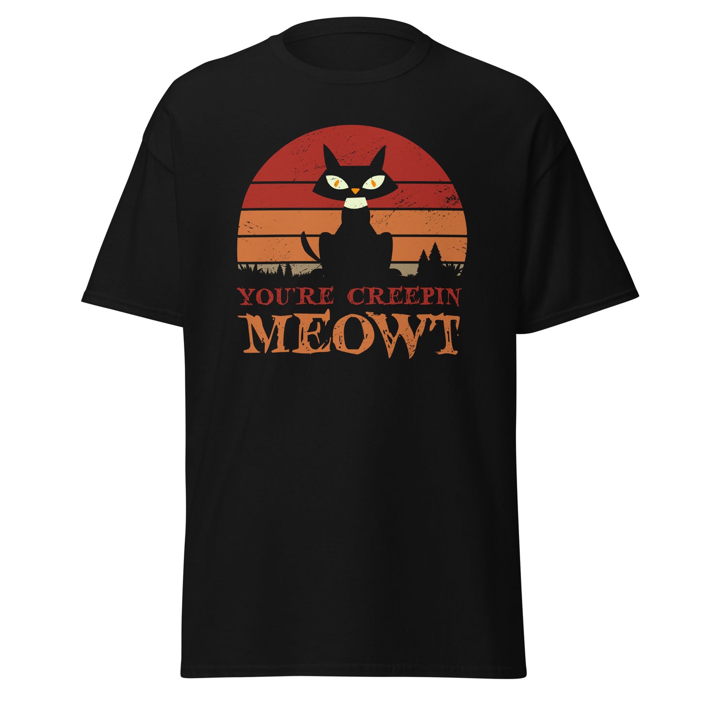 Eres Creepin Meowt, camiseta de algodón pesado de estilo suave con diseño de Halloween