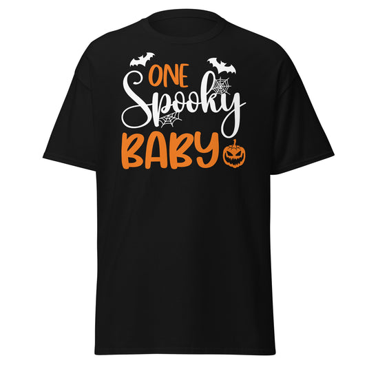 Un bebé espeluznante, camiseta de algodón pesado de estilo suave con diseño de Halloween