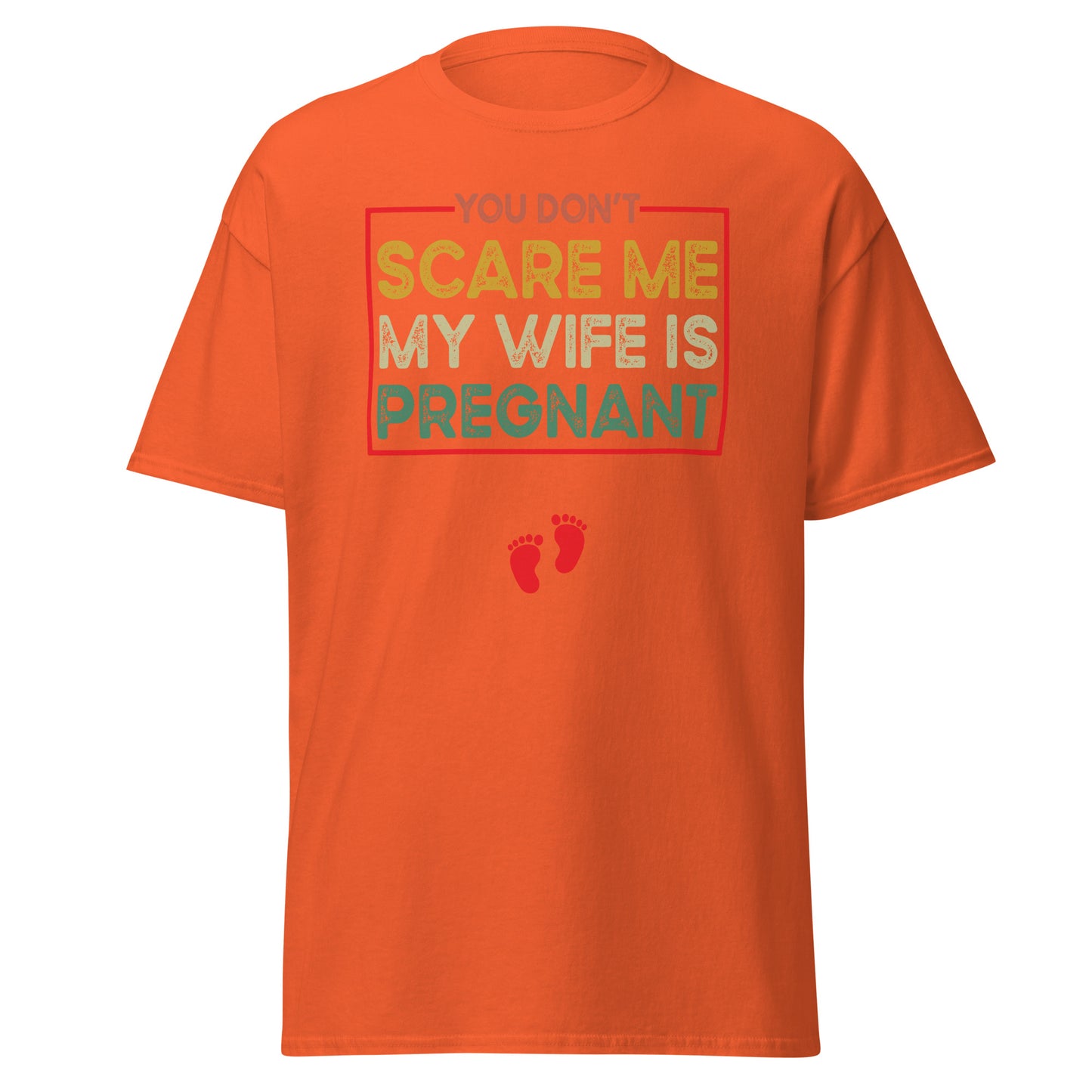 No me asustas, mi esposa está embarazada, embarazo de Halloween, diseño de Halloween, camiseta de algodón pesado de estilo suave