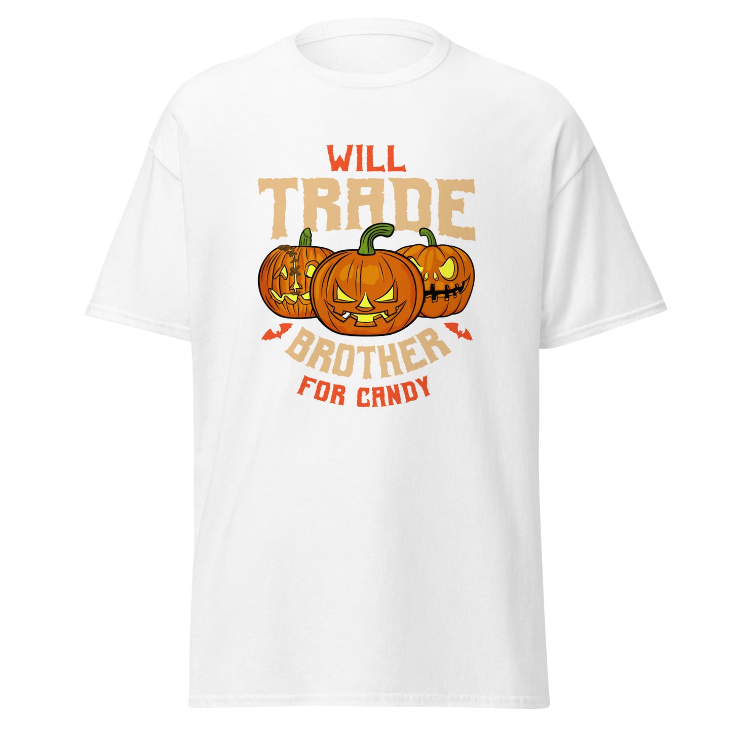 Will Trade Brother For Candy, camiseta de algodón pesado de estilo suave con diseño de Halloween