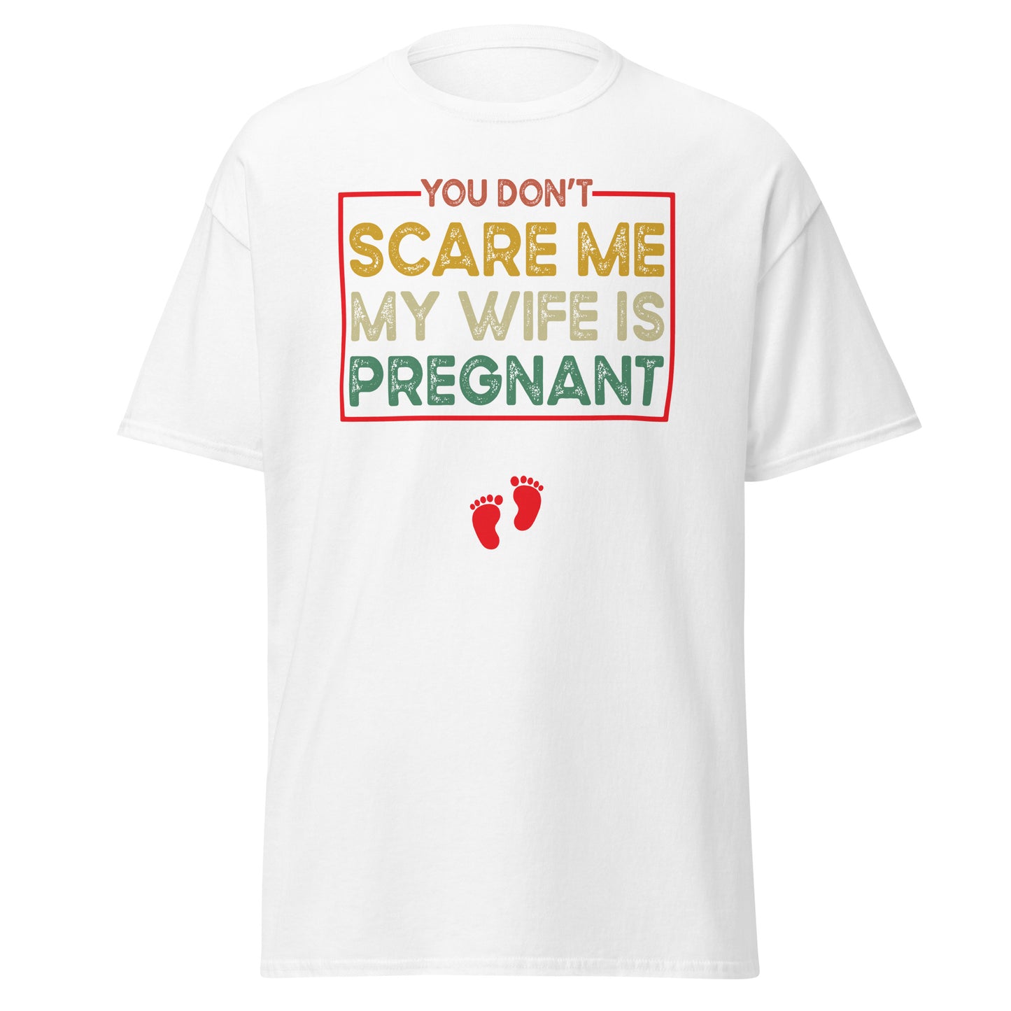 No me asustas, mi esposa está embarazada, embarazo de Halloween, diseño de Halloween, camiseta de algodón pesado de estilo suave