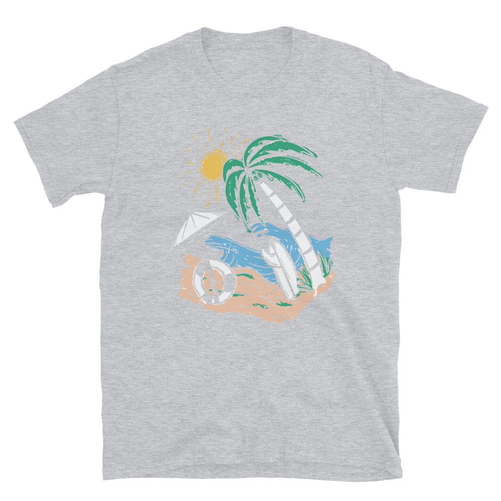 Camiseta de estilo suave unisex con ajuste de surf retro de verano