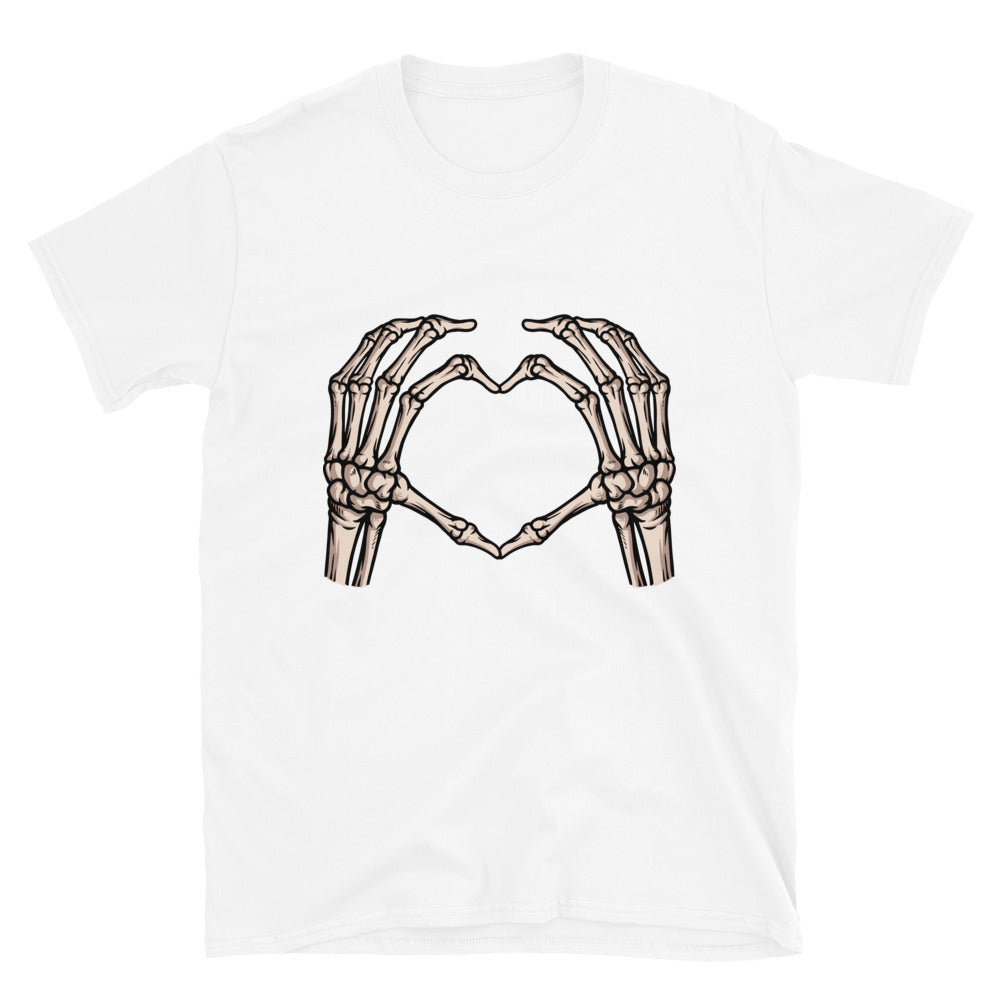 Camiseta unisex Softstyle con diseño de calavera y mano