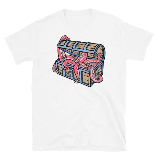Pulpo en un cofre del tesoro Fit Camiseta unisex Softstyle