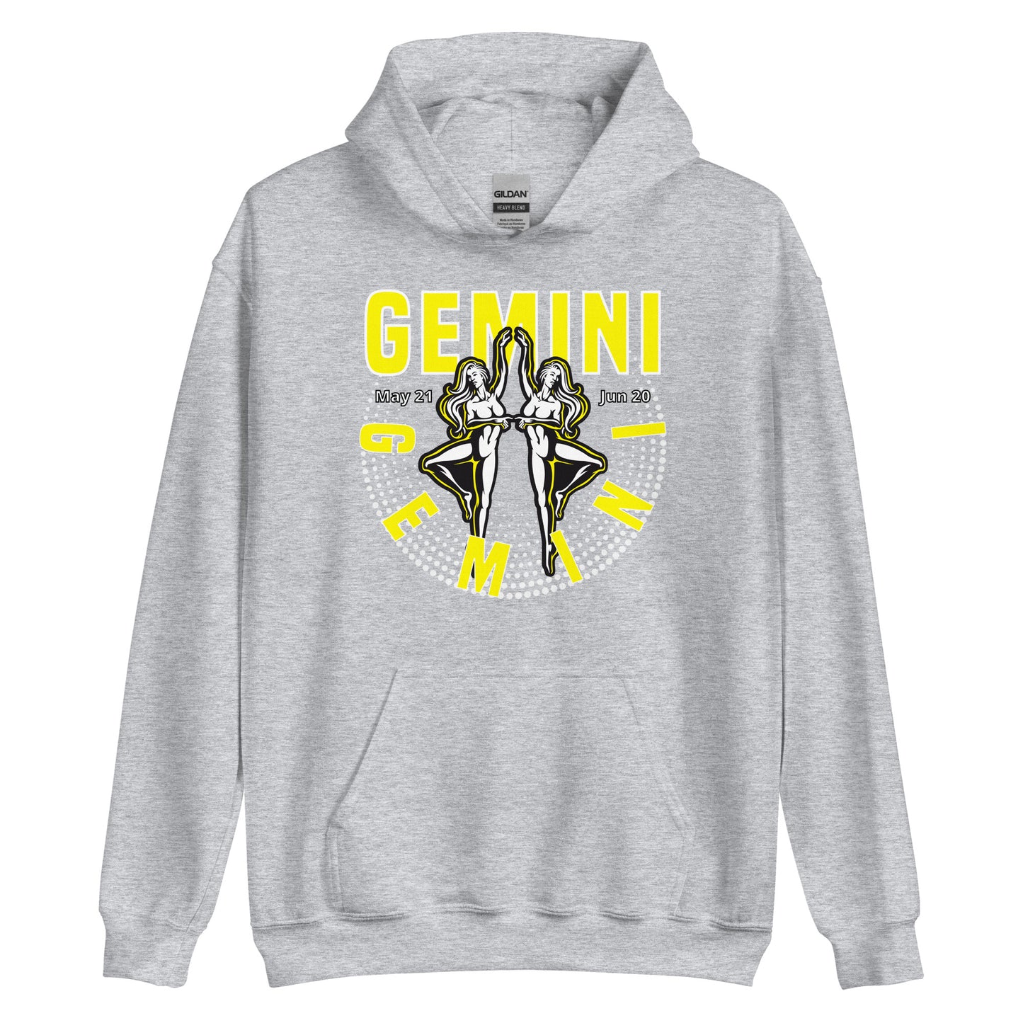 Sudadera con capucha unisex con signo del zodiaco Géminis